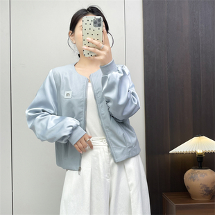 惠衣阁秋季女长袖皮衣短款皮外套韩版休闲短款PU皮夹克皮外套