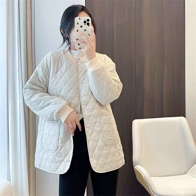 惠衣阁冬女立领棉衣菱形压线棉袄韩版宽松休闲轻便保暖棉服可机洗