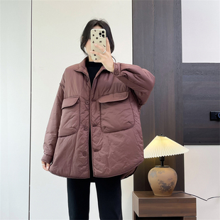 棉衣夹棉外套宽松休闲夹棉衬衫 款 棉服外套 衬衫 惠衣阁冬女中长款