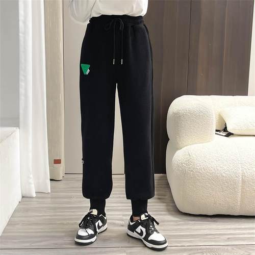 休闲大码高腰加绒休闲裤