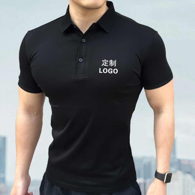 运动T恤POLO衫男士修身丝光棉
