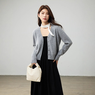 「拉绒系列」羊绒拉毛毛衣开衫25新款女装秋冬羊毛衫多色针织外套