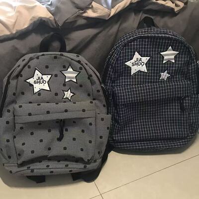 波点星星双肩包日系学院风小众不撞款书包女大学生百搭耐脏背包