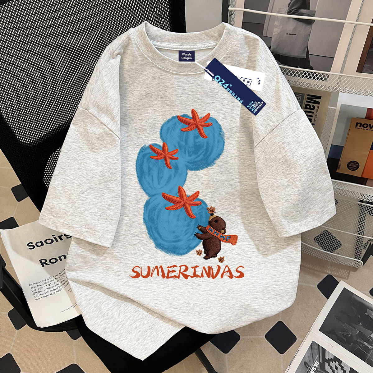 男女童2026夏季卡通番茄仿刺绣纯棉短袖t恤初中生小众设计感上衣