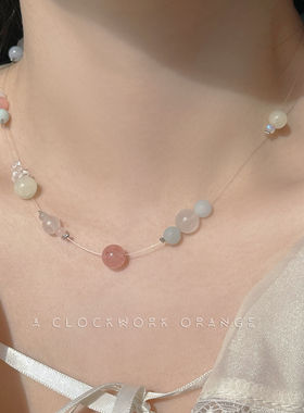 「糖豆」原创设计 “果味”项链清透串珠手作天然石波斯玉锁骨链