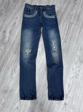 （当天发货）Undercover 09水洗歌词牛刺绣修身直低腰牛仔裤uc