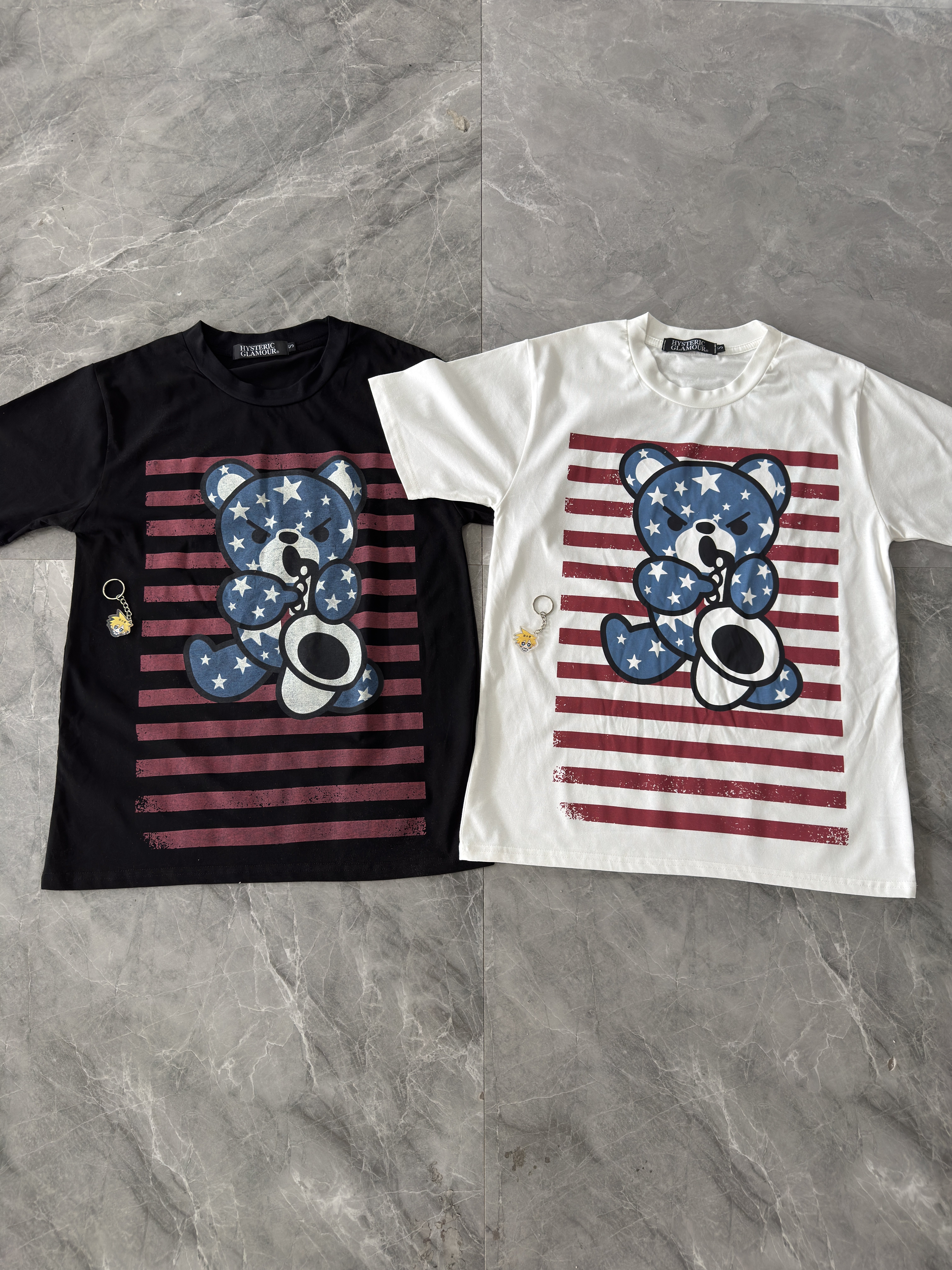 【现货秒发】hysteric glamour 歇斯底里星条旗小熊纯棉短袖T恤