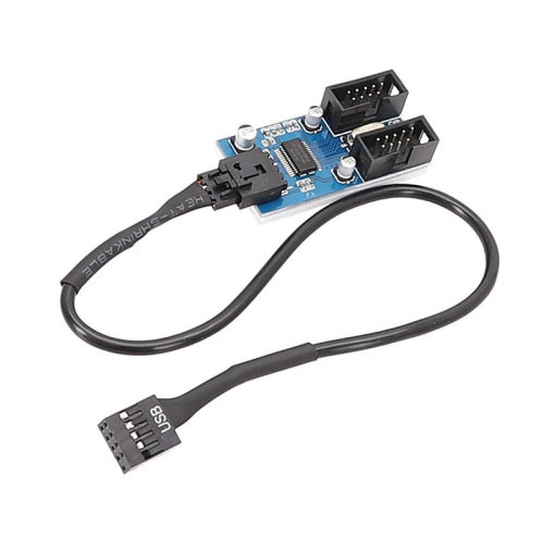 主板9针USB2.0 一分二扩展线 9in延长 2口同时使用 USB HUB集线器