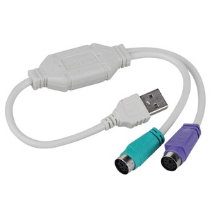 USB转PS2线 Ps2转USB键盘转换器 PS2转USB USB转PS2圆口键盘鼠标