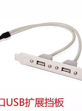 USB挡板线 主板USB扩展线 2口USB扩展挡板 后置挡板 USB杜邦接口
