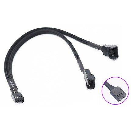主板四针一分二扩展线4Pin 4针1分2转接线 机箱风扇pwm温控延长线