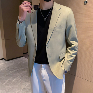 模特图男士休闲西装修身韩版西服单西外套F6921P165图片