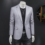 假模图-2024年秋季新款S-5XL男士休闲西装外套修身单西DX6822P165，男装西服，电商D216-1