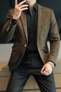 模特图2024男士休闲西装时尚修身西服单西外套DX6953P185图片