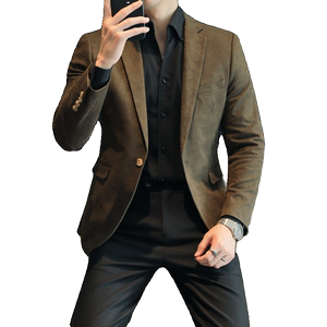 模特图2024男士休闲西装时尚修身西服单西外套DX6953P185图片