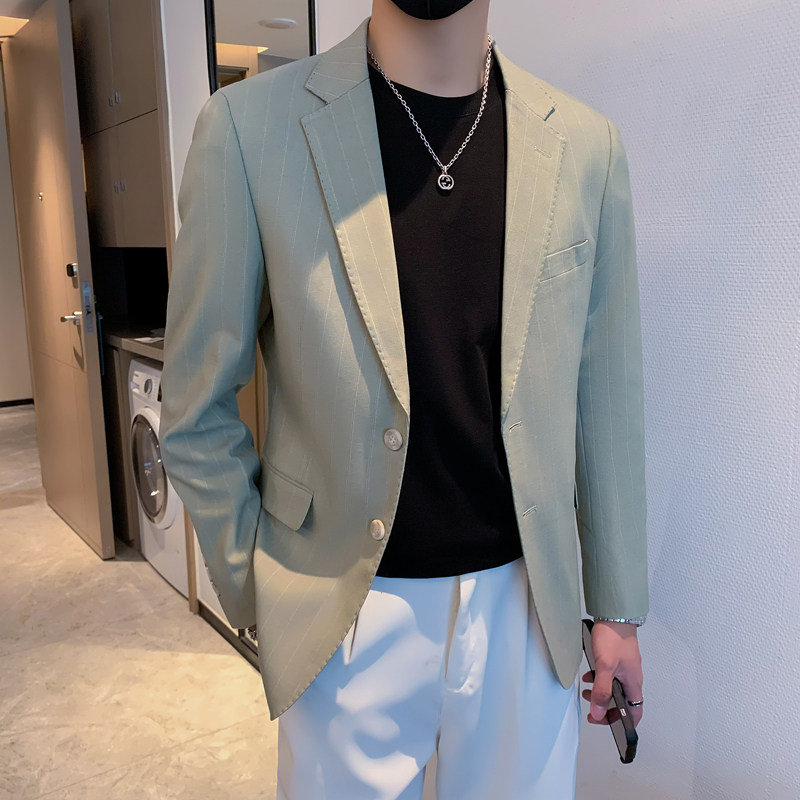 模特图男士休闲西装修身韩版西服单西外套F6921P165图片
