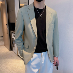 模特图男士休闲西装修身韩版西服单西外套F6921P165图片