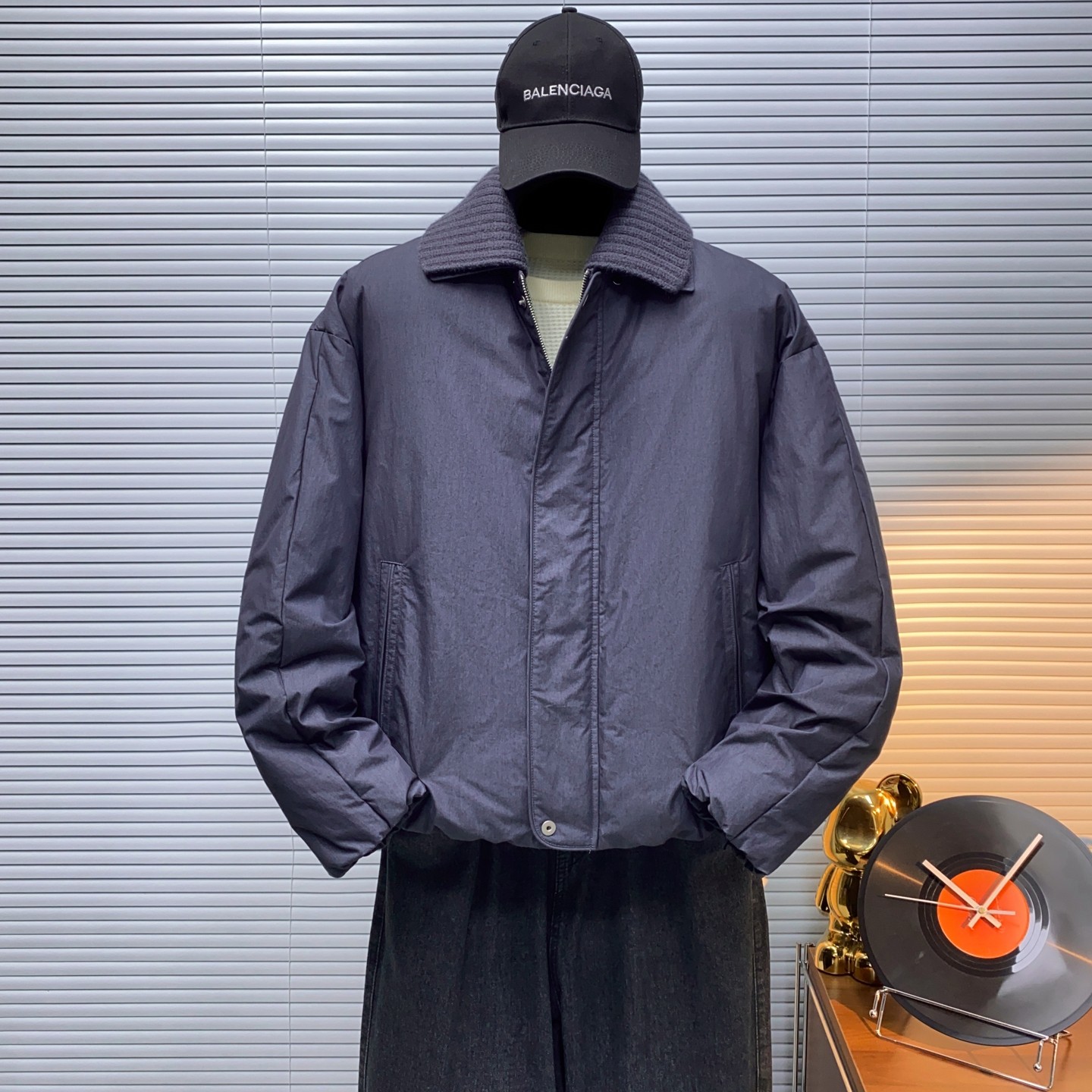 支架图-新标90白鸭绒原创设计男士短款宽松羽绒服75339P360，男装羽绒服，电商D216-1