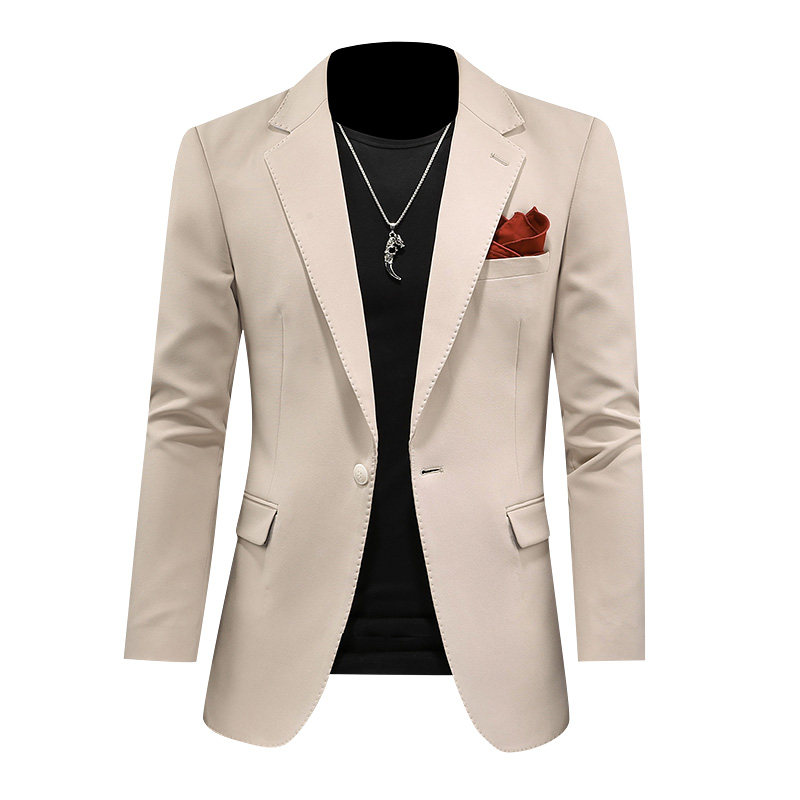 镂空图长期款男士休闲西装时尚修身西服单西外套DX6812P165图片