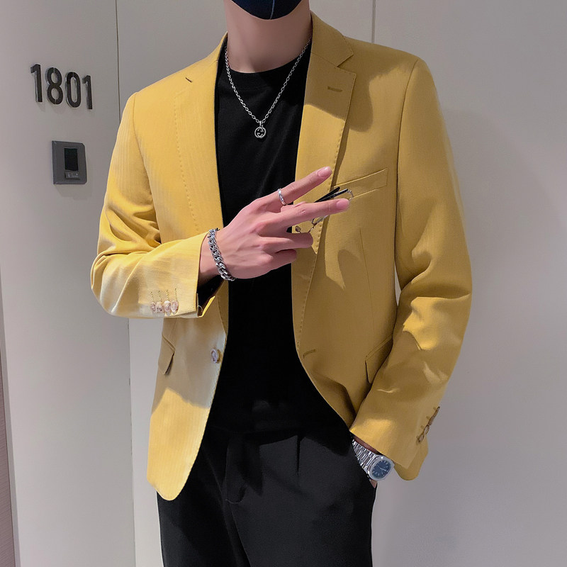 模特图男士休闲西装修身韩版西服单西外套F6808P165,男装西服,电商D216-1