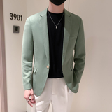 模特图男士休闲西装修身韩版西服单西外套F6804P165，男装西服，电商D216-1