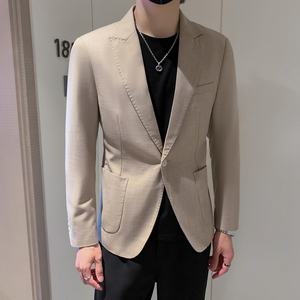 模特图男士休闲西装修身韩版西服单西外套F6114P165图片