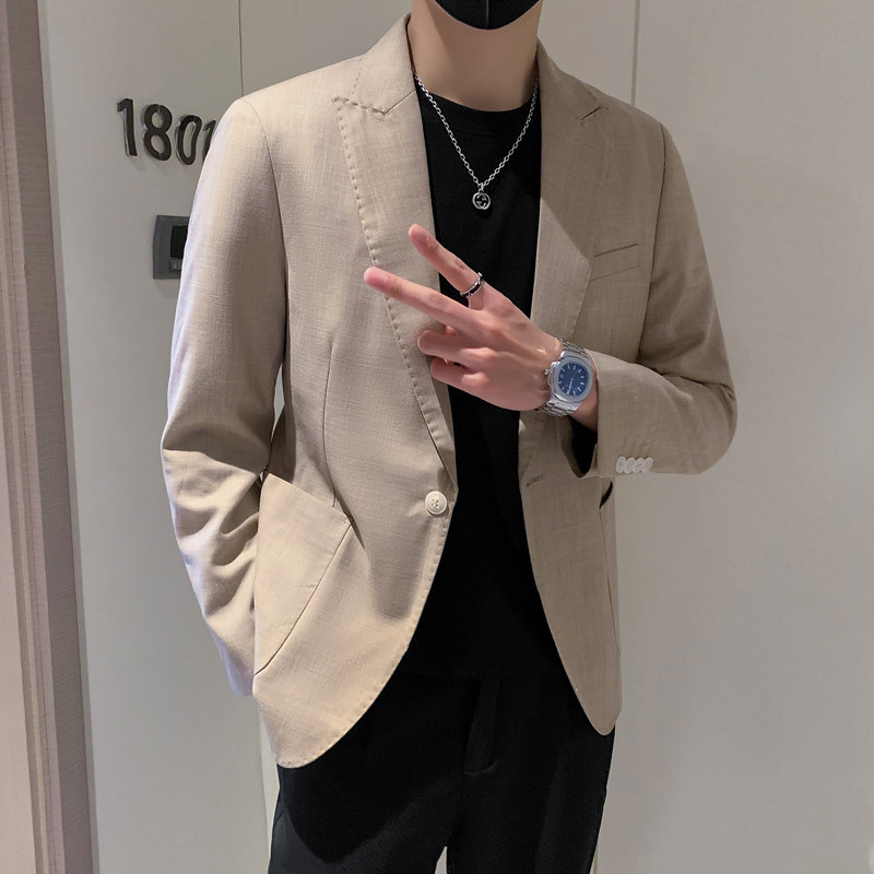 模特图男士休闲西装修身韩版西服单西外套F6114P165,男装西服,电商D216-1