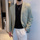 模特图男士休闲西装修身韩版西服单西外套F6921P165，男装西服，电商D216-1