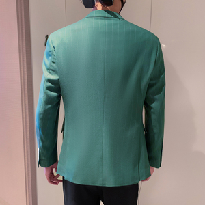 模特图男士休闲西装修身韩版西服单西外套F6926P165图片