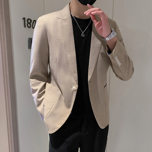 模特图男士休闲西装修身韩版西服单西外套F6114P165图片