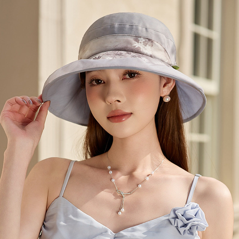 洋气高级感超好看渔夫帽鱼夫女帽桑蚕丝夏日防晒帽子女款2025新款