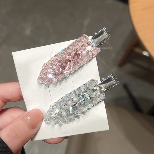 精致水晶无痕夹鸭嘴夹高级感森系气质侧边夹刘海夹碎发夹发卡发饰