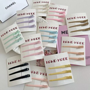 新款糖果色无痕发夹女发根蓬松鸭嘴夹简约化妆碎发刘海夹发卡发饰