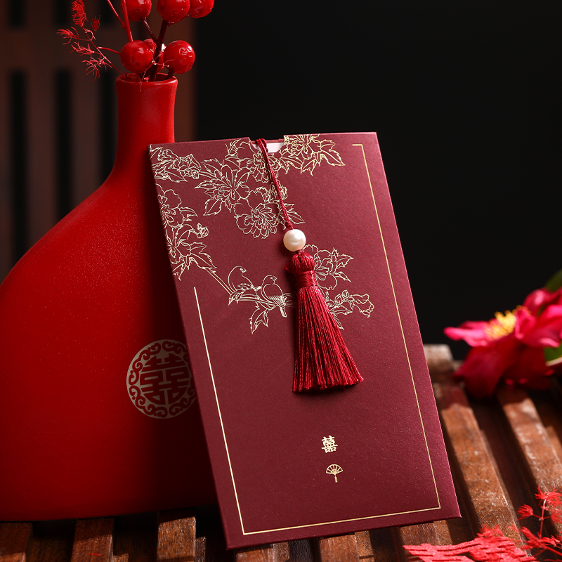 请柬喜帖婚礼2025新款中式高级感