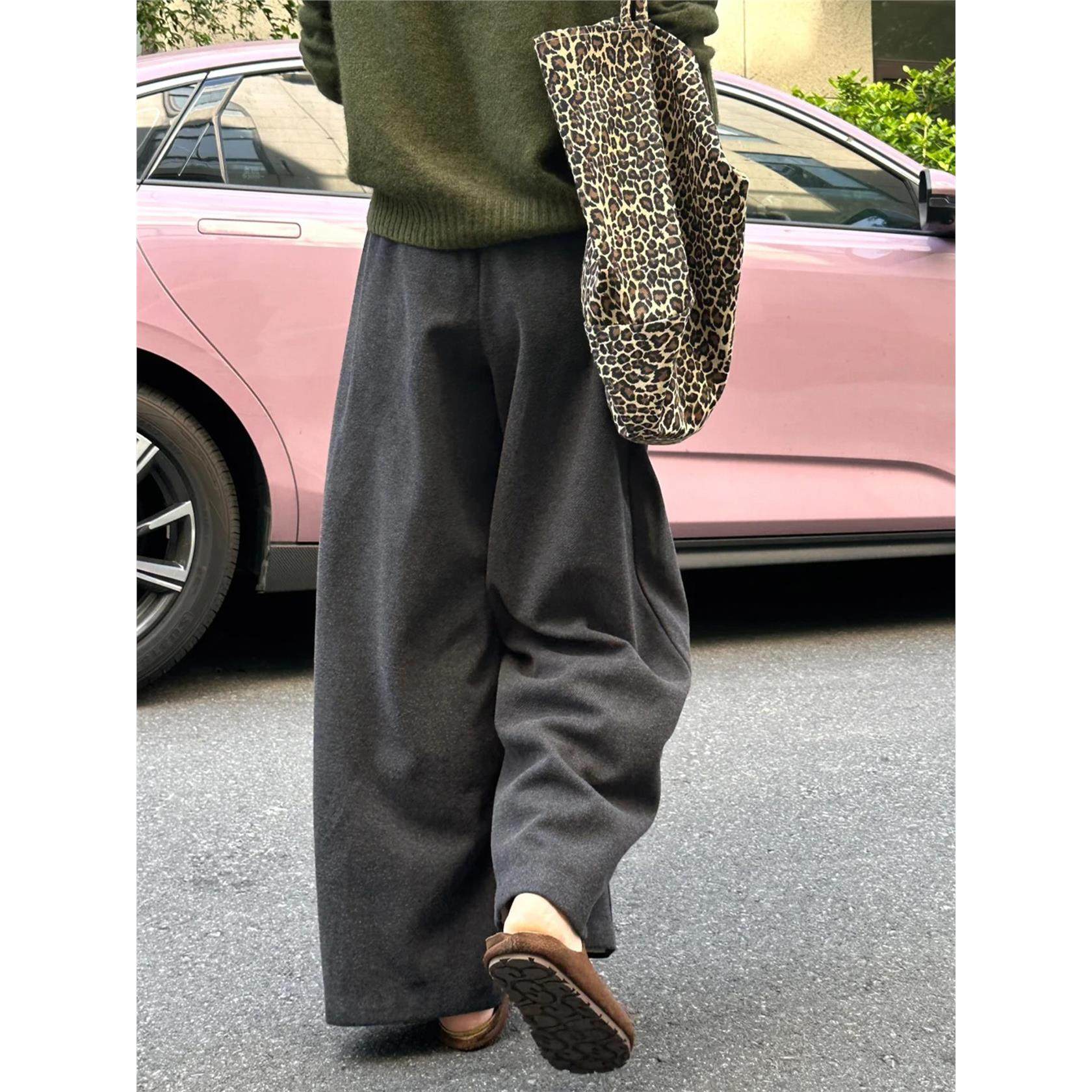 灰色直筒加绒毛呢裤大码女装秋冬胖妹妹宽松显瘦阔腿弯刀休闲裤子,个性定制/设计服务/DIY,棉服工装,淘宝优惠券,粉丝福利购,淘宝优惠卷