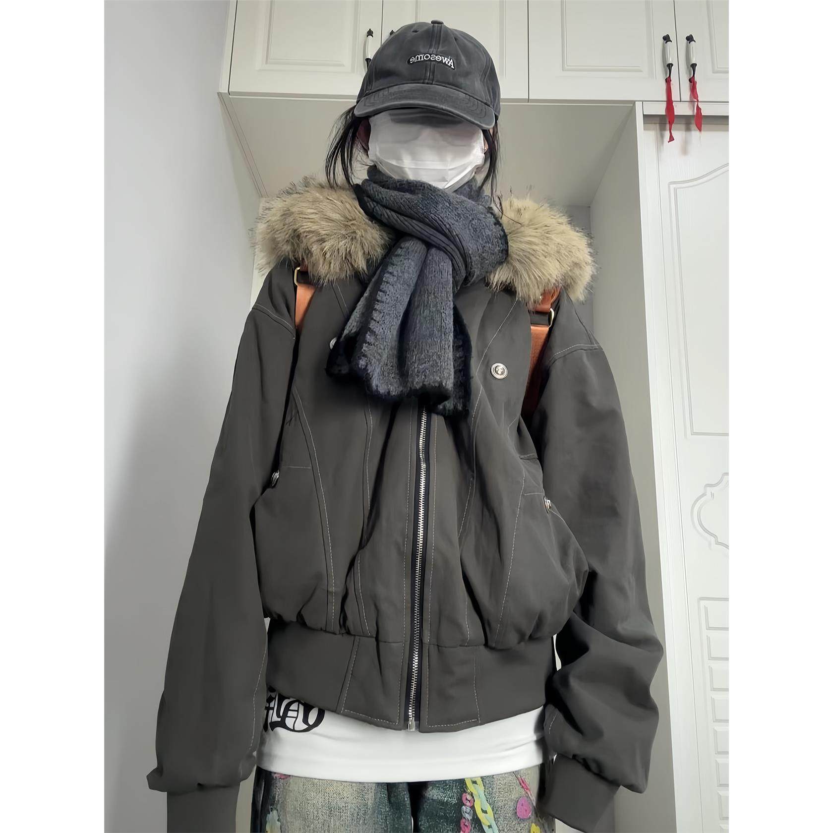 张九亿座山雕棉服女冬季新款棉衣加绒派克服小个子短款棉袄厚外套,个性定制/设计服务/DIY,棉服工装,淘宝优惠券,粉丝福利购,淘宝优惠卷