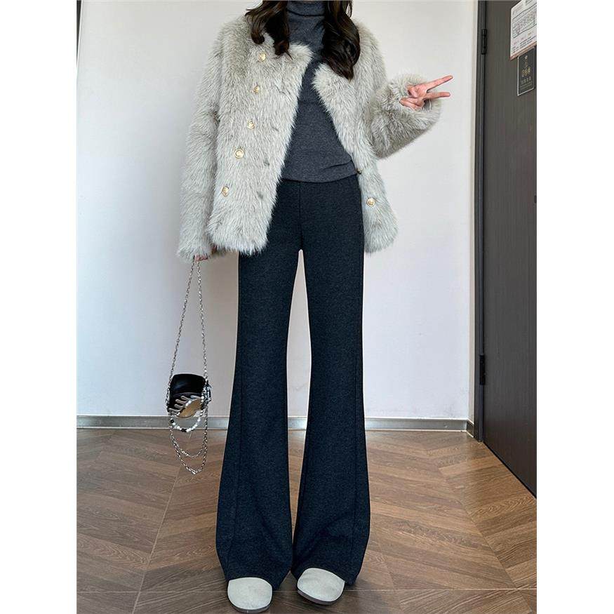 窄版微喇裤女高个子加长版加绒加厚休闲新款醋酸羊毛呢拖地喇叭裤,个性定制/设计服务/DIY,棉服工装,淘宝优惠券,粉丝福利购,淘宝优惠卷