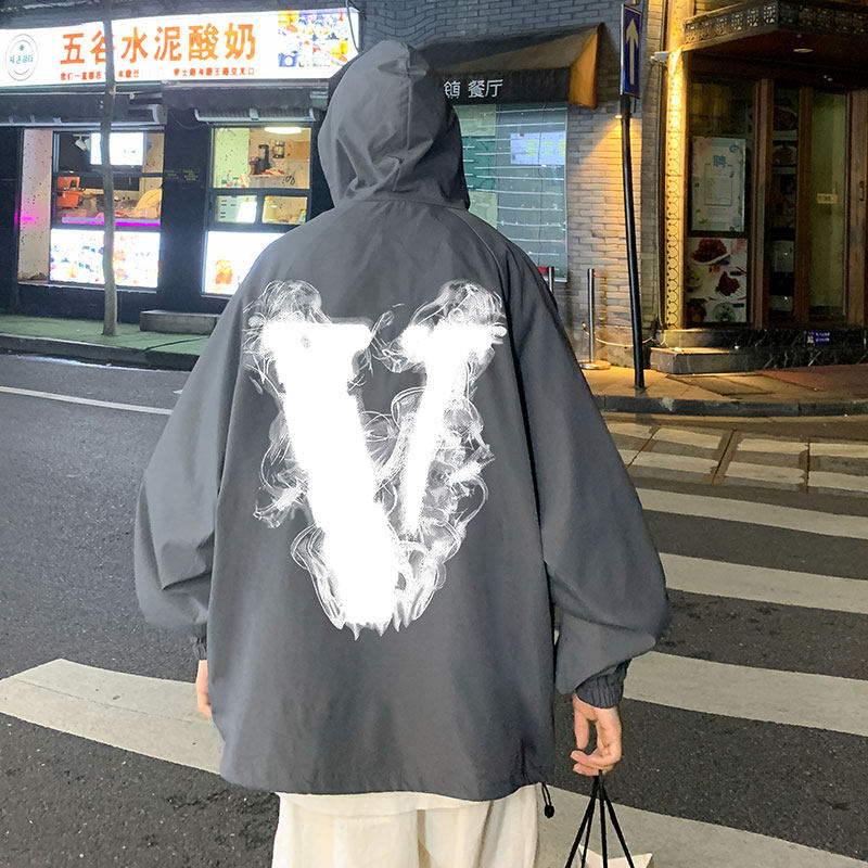 21秋季新款港风夜景烟雾V宽松大码休闲连帽夹克男女外套P55-控78,男装夹克,星座508（原C305）