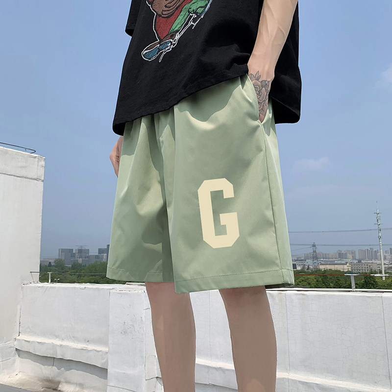 ！22夏季新款宽松大码港风大G短裤冰丝短裤DK1617P20,男装牛仔裤,星座508（原C305）
