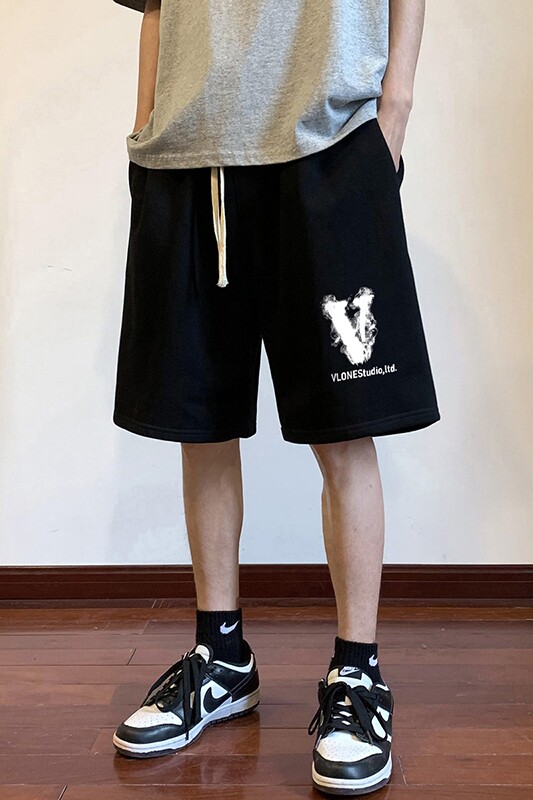 ！22夏季新款宽松大码港风烟雾v短裤卫裤DK1732-P35控49,男装牛仔裤,星座508（原C305）