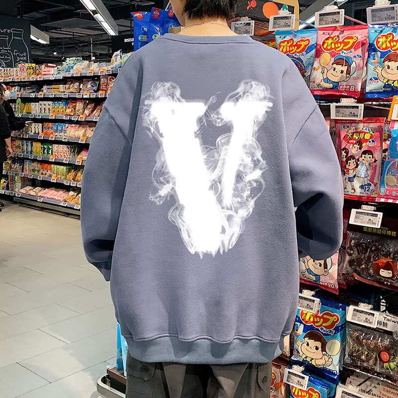 21秋季新款港风水墨烟雾V宽松大码OVERSIZE休闲圆领卫衣P35-控48,男装卫衣,星座508（原C305）
