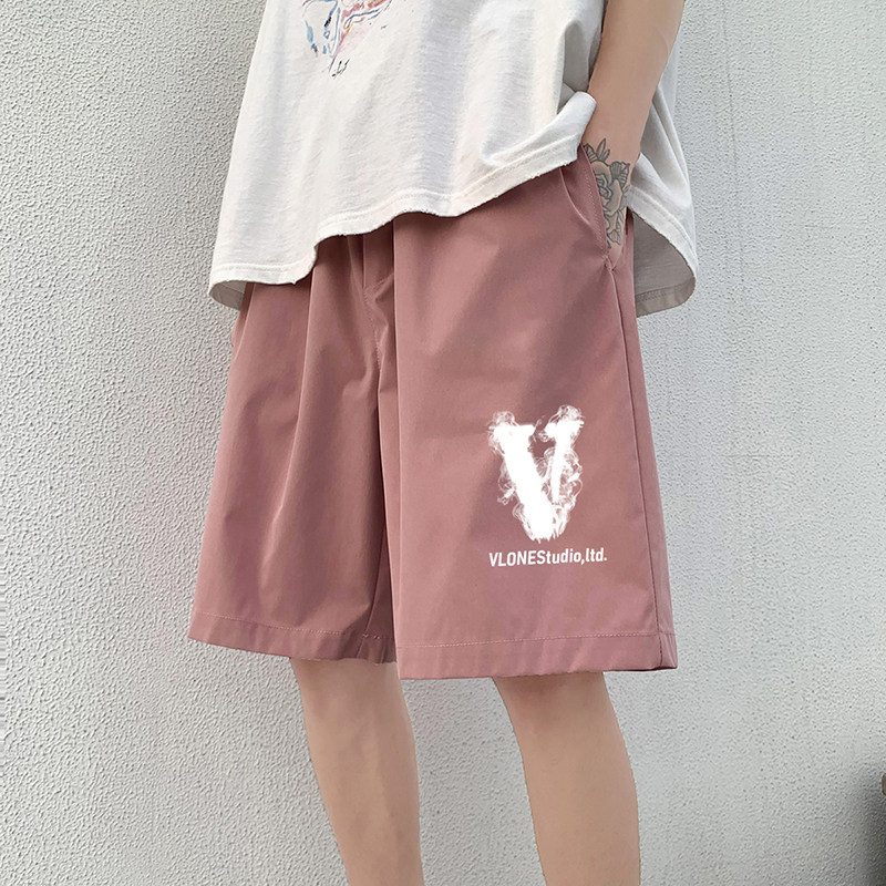 ！22夏季新款宽松大码港风烟雾v短裤冰丝短裤DK1632P20,女装休闲裤,星座508（原C305）