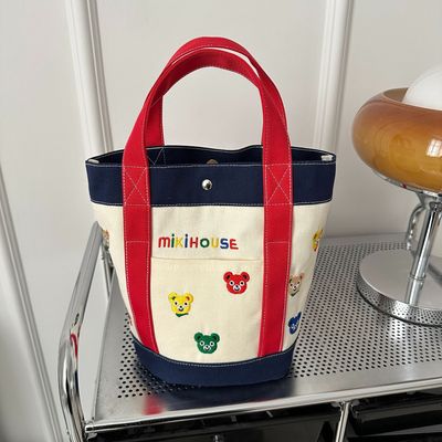新款韩版帆布水桶包妈妈包手提袋