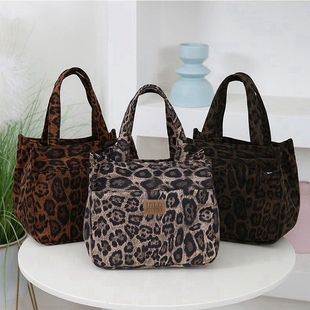 拉链款 豹纹时尚 妈咪包饭盒包上班通勤包 高品质秋冬新款 2025年新款