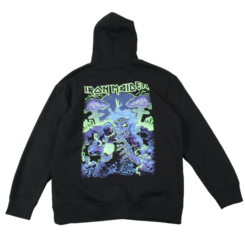 恶魔雷鬼大印花宽松春秋加绒连帽卫衣！春秋外贸男外套卫衣