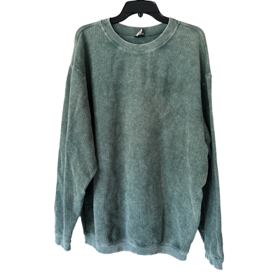 纯棉纯色雪花水洗oversize风格罗纹衫 外贸男女同款打底衫薄卫衣