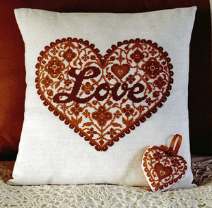 DMC绣线小小鱼十字绣 A1546LOVE红心精准印花手工DIY刺绣套件