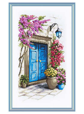 DMC绣线家居手工小小鱼十字绣套件 B1516花门 新品精准印花刺绣