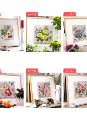 R线套件小小鱼十字绣植物花卉阴影花系列DEFA25-30黄玫瑰水果