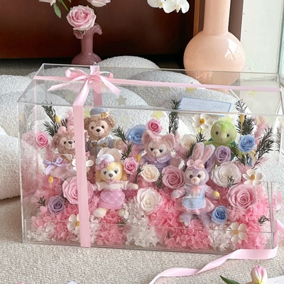 情人节告白礼物永生花玩偶花园